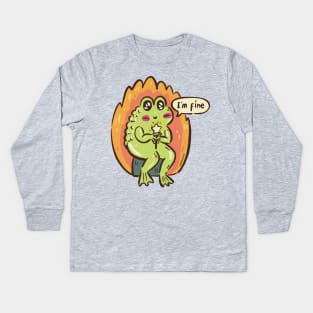 Cute Optimistic Loveland Frogman from Ohio Cryptid Creature Kids Long Sleeve T-Shirt